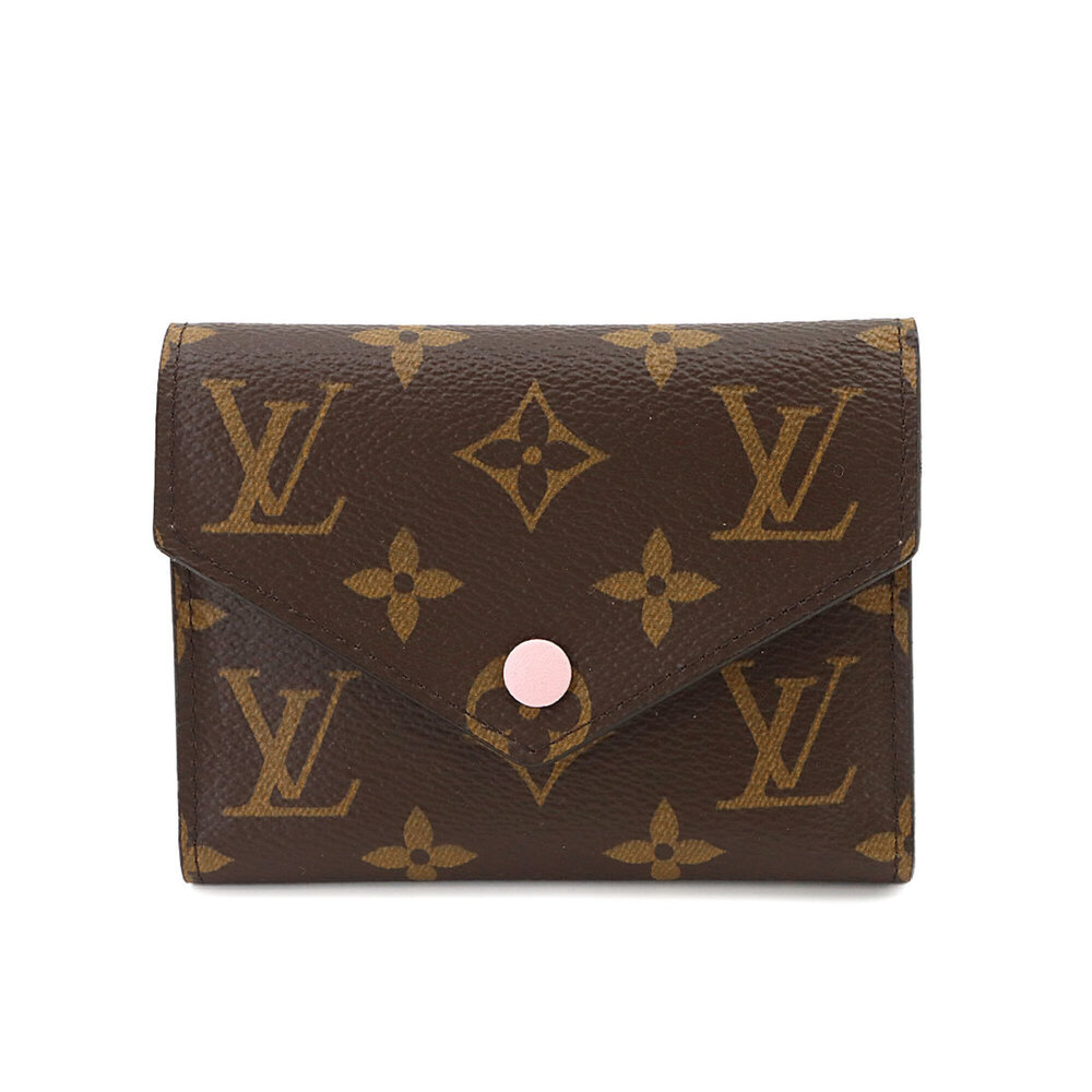 Louis Vuitton Monogram Portefeuille Victorine Tri-fold Wallet M62360 Rose Bal...